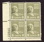 Scott #813 Martin Van Buren Plate Block of 4 Stamps - MNH P#22840 LL