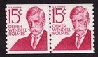 Scott #1305Ei Oliver Wendell Holmes Type II Dull Gum Joint Line Pair - MNH #12