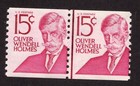 Scott #1305E Oliver Wendell Holmes Type I Shiny Gum Joint Line Pair - MNH #18