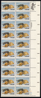 Scott #2025 Christmas Kitten & Puppy Snow Plate Block of 20 Stamps MNH P#1211 LR
