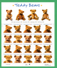 Scott #3656a (3653-3656) Teddy Bears Sheet of 20 Stamps - MNH