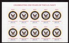 Scott #6012 US Navy 250th Anniversary Title Block of 10 Forever Stamps - MNH