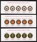 Scott #6010 6011 6012 US Military 250th Anniversary Strip of 5 Stamps - MNH