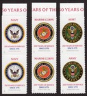 Scott #6010-6012 US Army Navy Marines 250th Anniversary Pair of Stamps - MNH Top