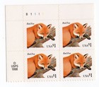Scott #3036 Red Fox Plate Block of 4 Stamps - MNH P#B1111 UL