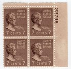 Scott #812 Andrew Jackson Plate Block of 4 Stamps - MNH P#22796 UR #7