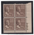 Scott #812 Andrew Jackson Plate Block of 4 Stamps - MNH P#24845 LR #12