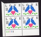 Scott #2440 Love Birds Plate Block of 4 Stamps - MNH P#U2222 LL #2