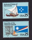 Scott #2507a Marshall & Micronesia Islands Set of 2 Single Stamps - MNH