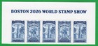 Scott #6030a Boston 2026 World Stamp Expo Title Block of 5 Forever Stamps - MNH