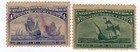 Scott #232-233 Columbus Ships Single Stamps - used