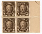 Scott #551 Nathan Hale Block of 4 Stamps - MNH #4 UR corner