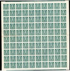 Scott #P38 18H Newspaper Sheet of 100 Stamps - Imperf Folded