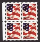 Scott #3629F Waving Flag Block of 4 Stamps - MNH