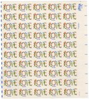 Scott #1951A Love Flowers Sheet of 50 Stamps - MNH P#11111 LR