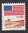 Scott #1890 Flag for amber waves of grain Combine Single Stamp - MNH