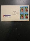 Credit Union Act 50th Anniversary FDC, Block of 4, Scott # 2075, 20 Cent