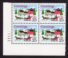 Scott #2400 Christmas Sleigh in Winter Scene Plate Block of 4 Stamps MNH LL Side