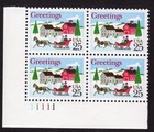 Scott #2400 Christmas Sleigh in Winter Scene Plate Block of 4 Stamps MNH LL Bott
