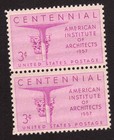 Scott #1089 American Institute of Architects Pair of Stamps - MNH