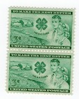Scott #1005 4-H Clubs Pair of Stamps - MNH