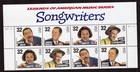 Scott #3103a (3100-3103) Songwriters - 32¢ Title Plate Block of 8 Stamps - MNH