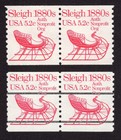 Scott #1900 & 1900a Sleigh Transportation Pair of Stamps Coil - MNH #1