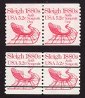 Scott #1900 & 1900a Sleigh Transportation Pair of Stamps Coil - MNH #2