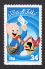 Scott #3534 Porky Pig "That's All Folks" Single Stamp - MNH