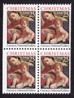Scott #2427a Christmas Madonna (Carracci) Booklet Block of 4 Stamps - MNH