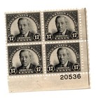 Scott #697 Woodrow Wilson Plate Block of 4 Stamps - MNH