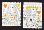 Scott #4405a King and Queen of Hearts Booklet Pair of Single Stamps - MNH
