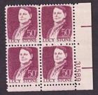 Scott #1293a Lucy Stone Plate Block of 4 Stamps - MNH P#31589 LR