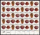 Scott #1709a (1706) Pueblo Pottery Folk Art Sheet of 40 Stamps - MNH LR