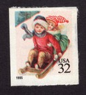 Scott #3013a Winter Children Sledding Single Stamp - MNH