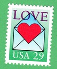 Scott #2618 Heart in Envelope Love Single Stamp - MNH