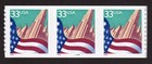 Scott #3281 Flag Over City Plate # (PNC3) 3 Stamp Coil - MNH P#4444A Large Date