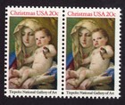Scott #2026 Christmas Madonna (Tiepolo) Pair of Stamps - MNH
