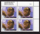 Scott #2982 Louis Armstrong 32¢ Plate Block of 4 Stamps - MNH P#2222 UR