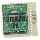 Scott #462 George Washington Precancel Plate # Single Stamp - MVLH Pittsburgh