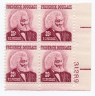 Scott #1290a Frederick Douglas Plate Block of 4 Stamps - MNH P#31289 LR