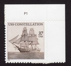 Scott #3869 USS Constellation Plate # Single Stamp - MNH UR