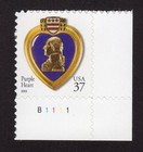 Scott #3784 Purple Heart Veterans Plate # Single Stamp - MNH LR
