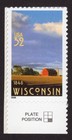 Scott #3206 Wisconsin Single Stamp - MNH w/Plate Position