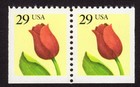 Scott #2527 (BK105) Red Tulip Booklet Pair of Stamps - MNH