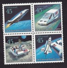 Scott #c122-c125a Futuristic Mail Delivery Block of 4 Stamps MNH Spacecraft 1st