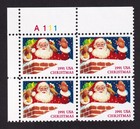 Scott #2579 Christmas Santa in Chimney Plate Block of 4 Stamps - MNH UL Top