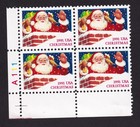 Scott #2579 Christmas Santa in Chimney Plate Block of 4 Stamps - MNH LL Side