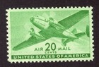 Scott #C29 Twin-motored Green Plane airmail Single Stamp - MNH