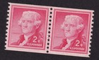 Scott #1055 Thomas Jefferson Coil Line Pair of Stamps - MNH